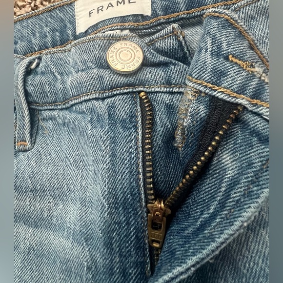 FRAME Blue Le High Straight Leg Stretch Denim Jeans Women's 27 (0708) - Picture 11 of 14